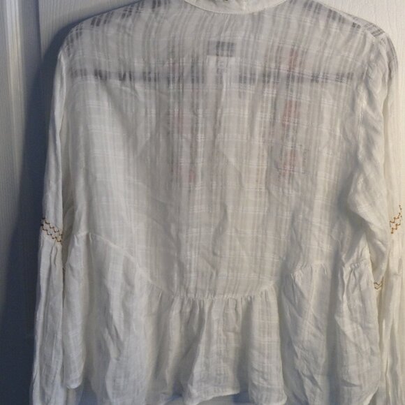 Joy "40" Emmy Blouse; Life is a Joke; "M" Hi-Lo Peasant Blouse, Embroidered Cute - Picture 3 of 5